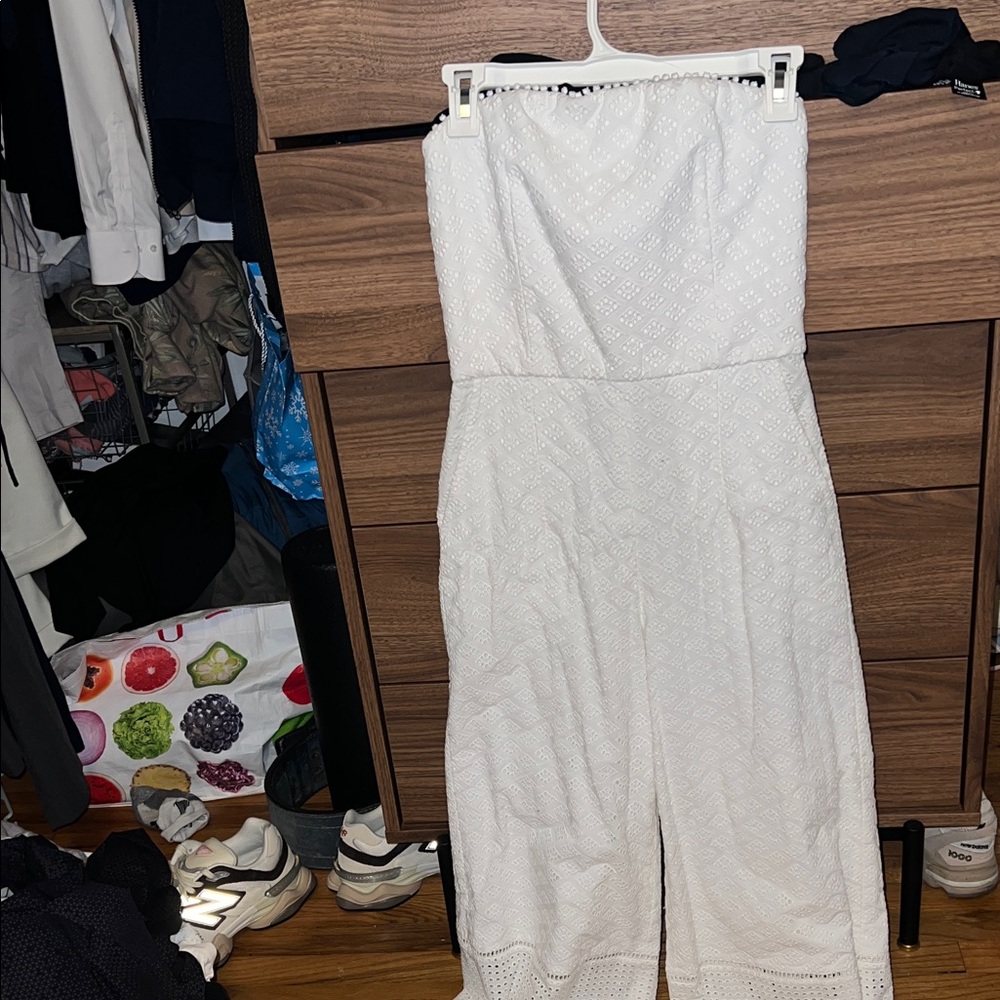 White Strapless Jumpsuit